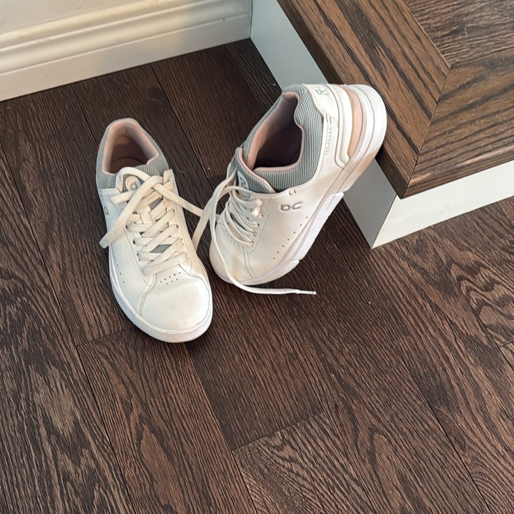 On Running White and Gray Women's Sneakers